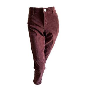 Maurices Burgundy Corduroy Slimming Waist Pants Sz 11/12 Womens with Pockets